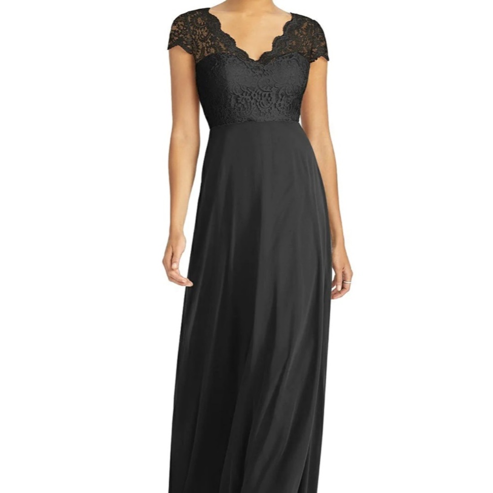 Dessy Collection Black Lace Dress Gown 16 Vivian